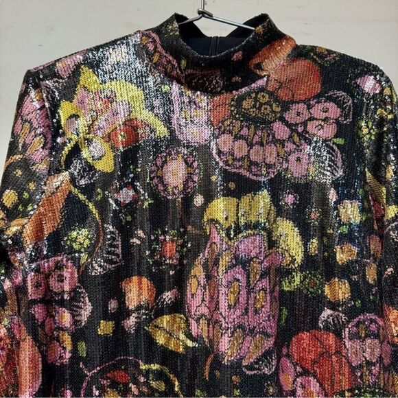 La Double J Colorblocked Payetli Mini Elbise in Size M - Picture 4 of 8